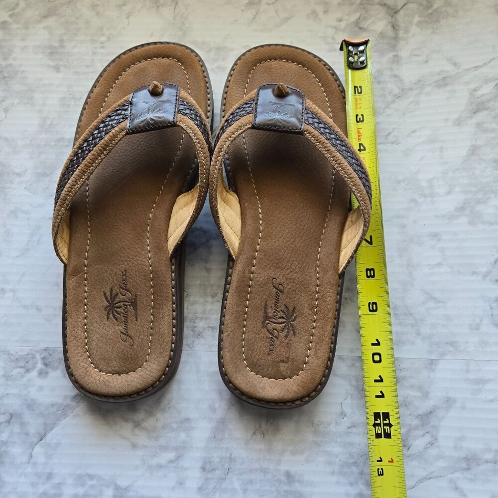 Jamaica Jaxx Leather Braided Flip Flops Sandals Mens Sz: L (10/11) - Picture 5 of 5